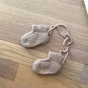 Hand knit baby booties